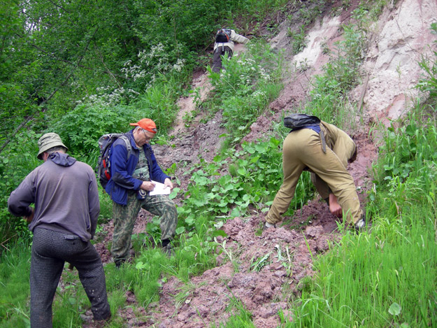 Typical riverbank fieldwork.
