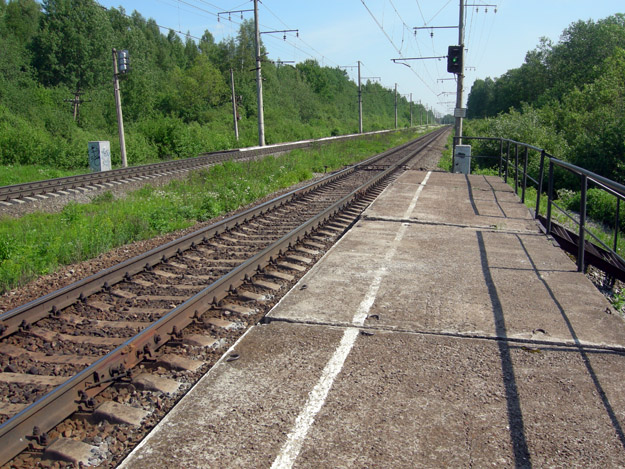 Train stop near the field house, Leningrad Region.