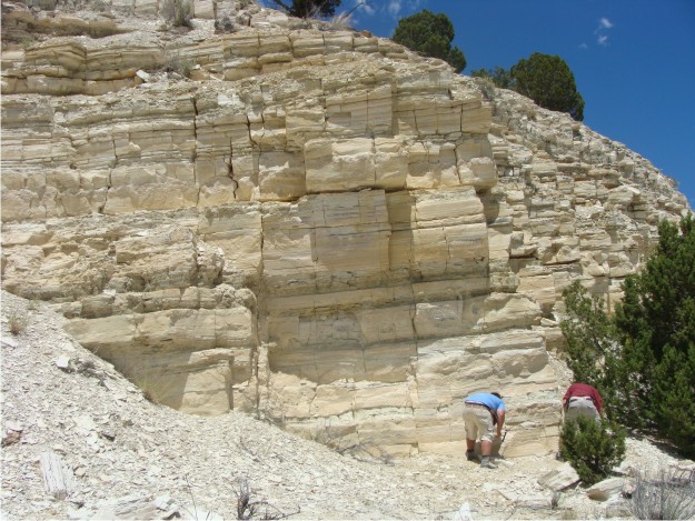 Here's a view of one of the larger quarries on White Hill.  Bill and Phil are in the photo for scale.