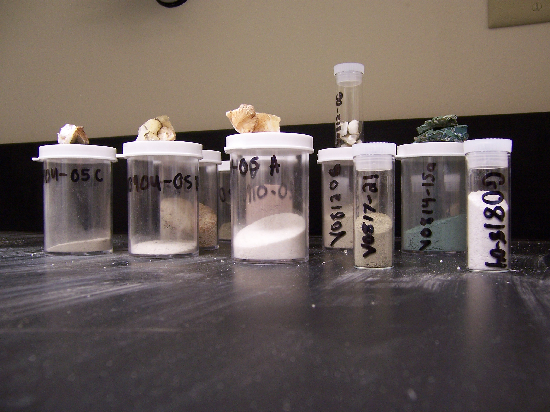 Pretty rock powders in neat little vials.