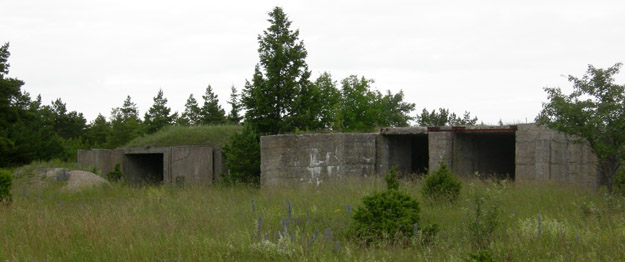 Soviet bunkers which once housed anti-aircraft missile batteries near Suuriku Cliff, northern Saaremaa, Estonia.