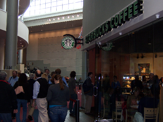 Figure 1. The Starbucks in the conference center is arguably the busiest spot in the entire building.