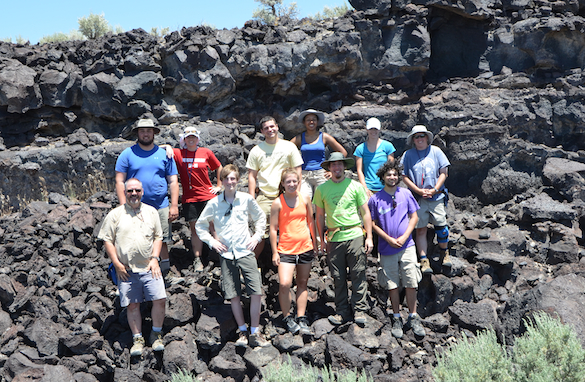Team Utah 2013 at the end of their last day in the field. From left to right: (front) Dr. Thom Wilch (Albion), Michael Williams ('16, COW), Ellen Redner ('14, Albion), Cam Matesich ('14, COW), Adam Silverstein ('16, COW); (back) Kyle Burden ('14, COW), Dr. Meagen Pollock (COW), Ben Hinks ('14, Albion), Candy Thornton ('14, COW), Tricia Hall ('14, COW), and Dr. Shelley Judge (COW).