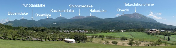 Kirishima volcano is actually a volcanic complex consisting of over 20 cones covering an area of ~600 square km.