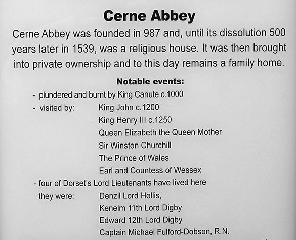 11 Cerne Abbey sign