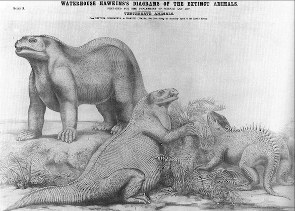 13-an-iguanodon-and-a-hyleosaurus-by-benjamin-waterhouse-hawkins-1853