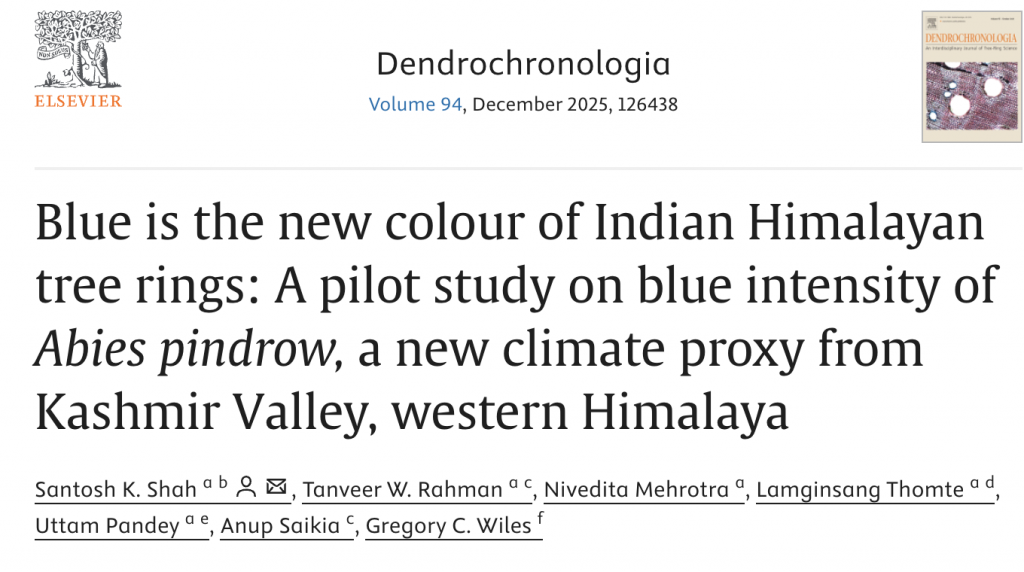 A New Tree Ring Study from the Kashmir Valley, western Himalaya | Wooster Geologists